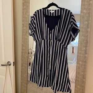 B.P. Navy & White Striped flowy Dress